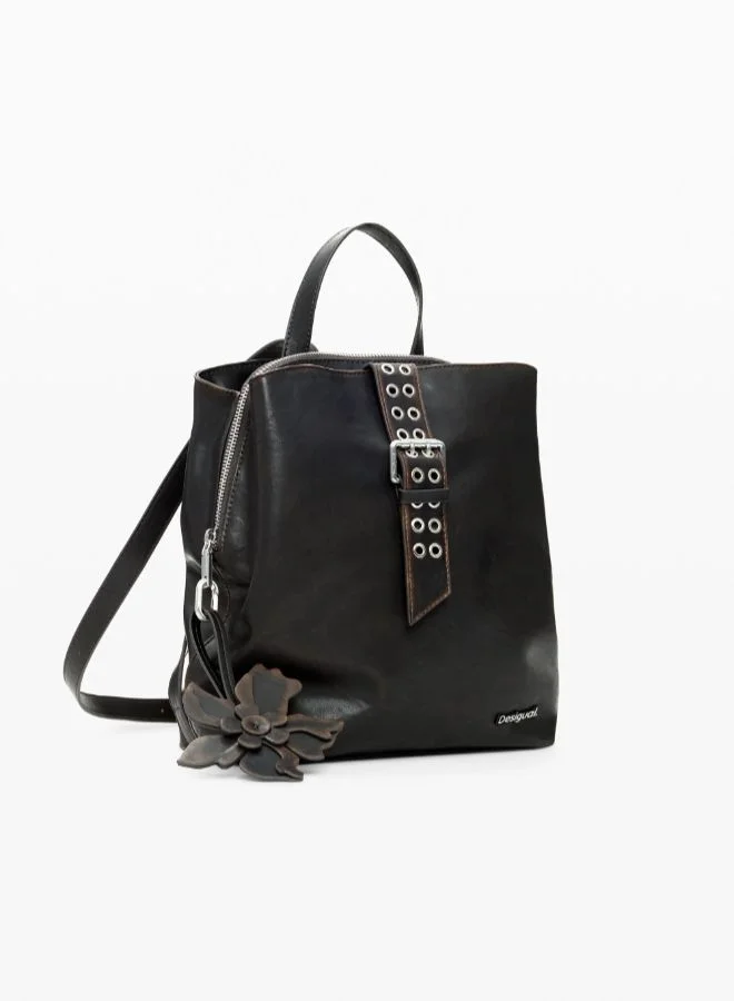 DESIGUAL Black Small backpack with flower appliques for Women | Best Price UAE